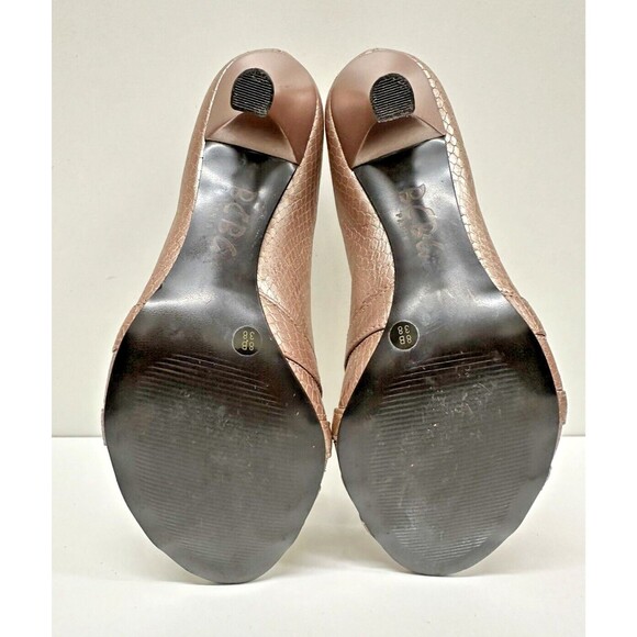 BCBG Paris women size 8 B EU 38 rose leather open toe with bow high heels shoes - Picture 10 of 10